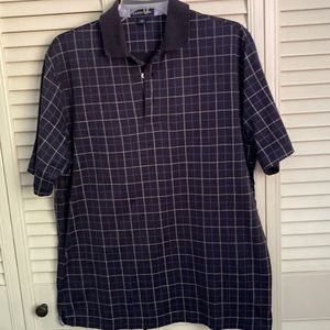Lands End Men’s Navy Plaid Polo M